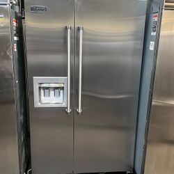 Viking 48”Wide Built In Stainless Steel Side By Side Refrigerator 