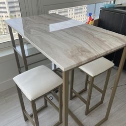 Marble Print Bar Table 