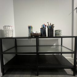 Modern Wood + Glass Console Table – $25 (Capitol Hill)