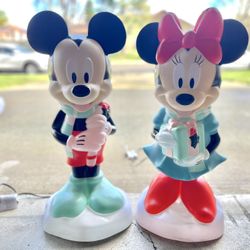Mickey & Minnie Christmas Blow Mold Set - Disney 100
