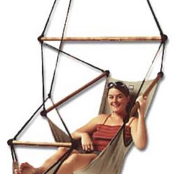 SKY Chair / Hanging Hammock Air Chair in black w/ footrest