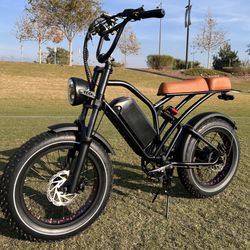⚡️BRAND NEW - 1000 Watt Electric Chopper Retro/34mph⚡️70’s Style Ebike Hydraulic Brakes (Full Suspension) 80 Mile Range (Black)