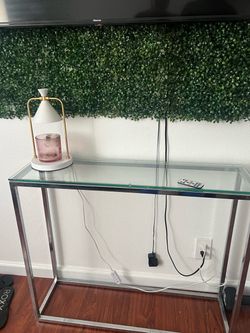 Glass Top Console Table Chrome Frame