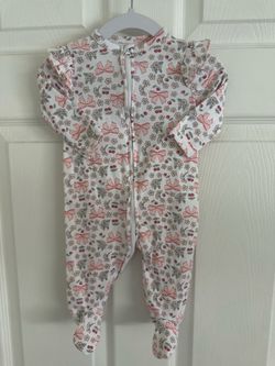 Baby Girl Footed Zip Sleeper with Cherry Print