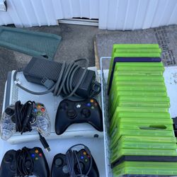 Xbox 360, 4 Controllers, A Bunch Of Games