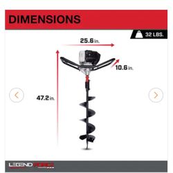 Legend Force 52 cc 2-Cycle Gas Powered 1-Man Earth Auger with 8 in. Bit