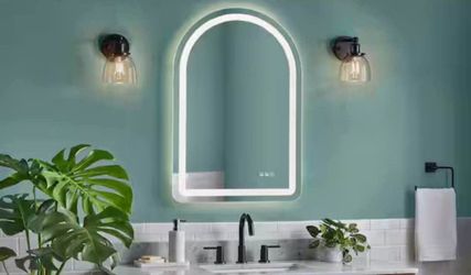 24 in. W x 36 in. H Arched Frameless Anti-Fog LED Light Wall Bathroom Vanity Mirror