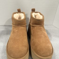 UGG WOMENS CLASSIC ULTRA MINI NEW HEIGHTS CHESTNUT SIZE 5 NEW
