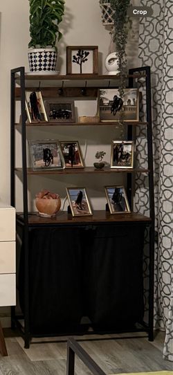 Laundry bins with shelving