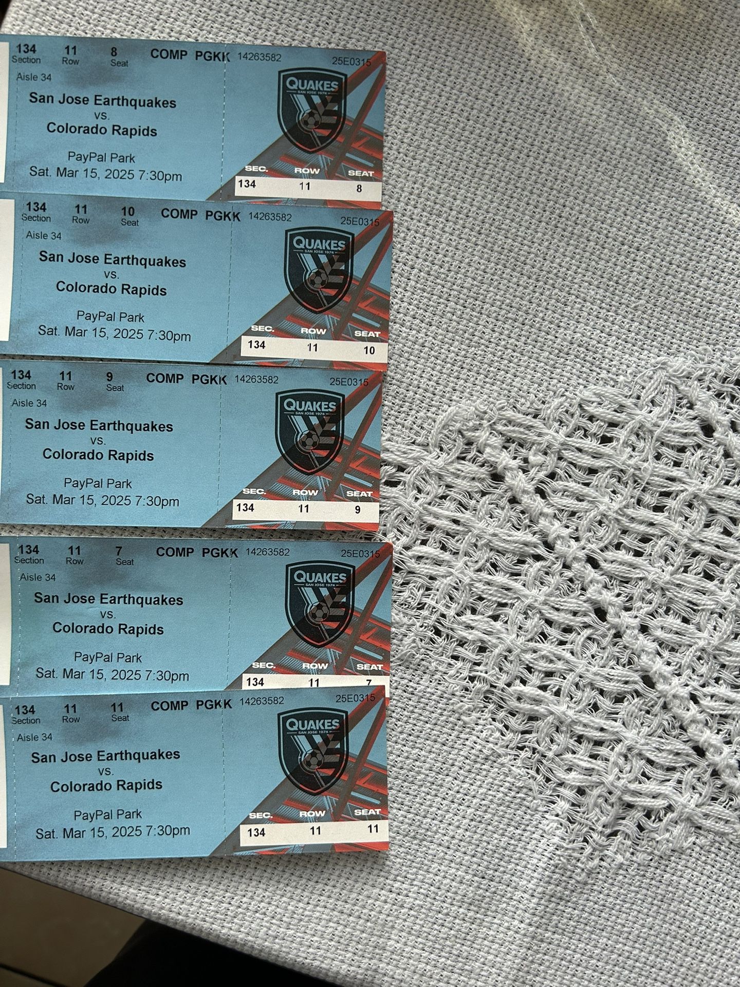 Earthquakes tickets