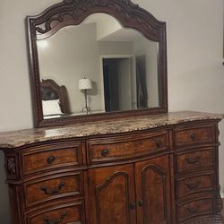 Bed. Dresser. Mirror 