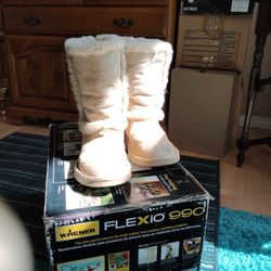 Swede Fur Lined Boots, Sz 8