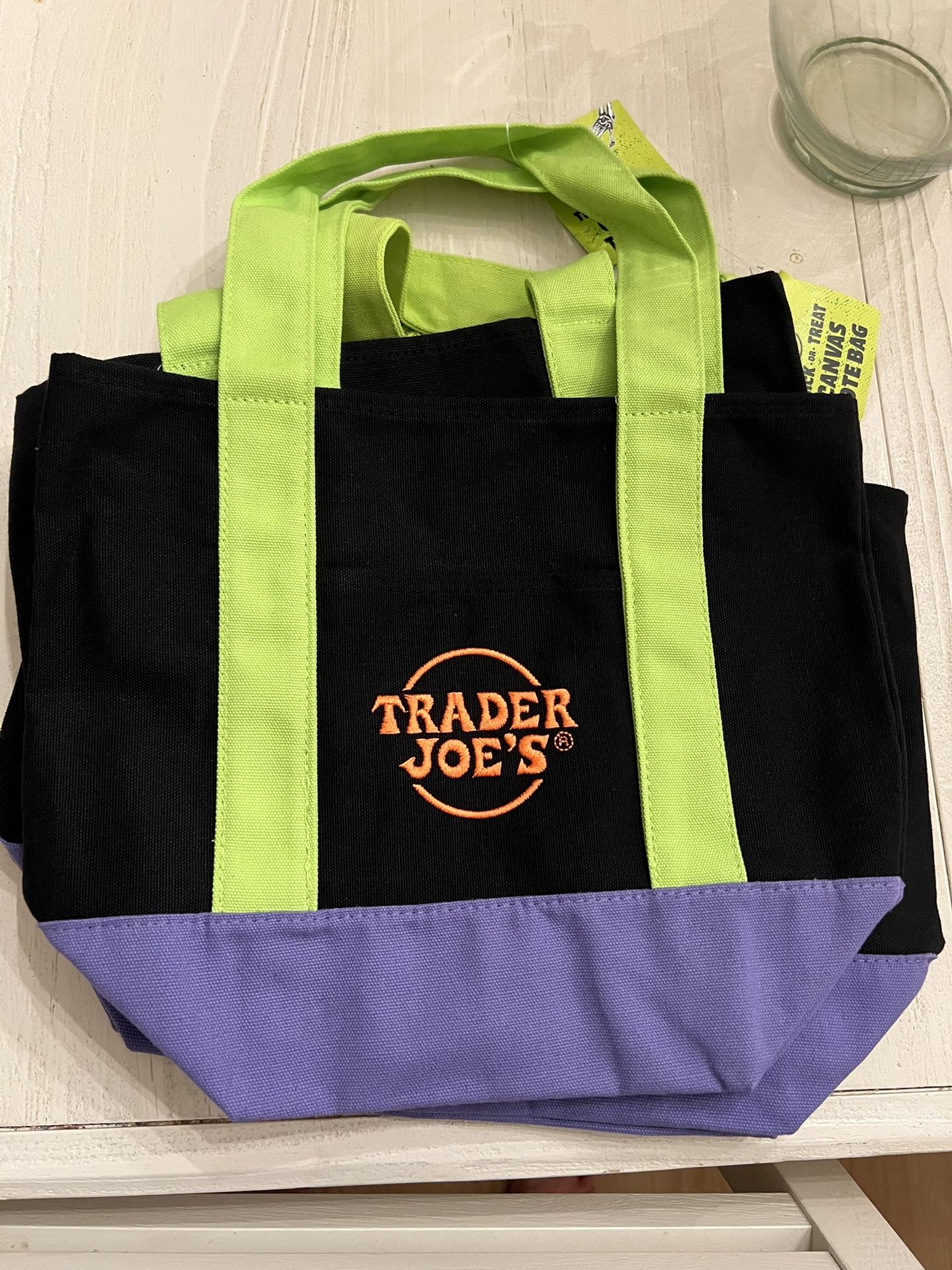 Trader Joe's Halloween Mini Tote Bag - Tri-Color NEW