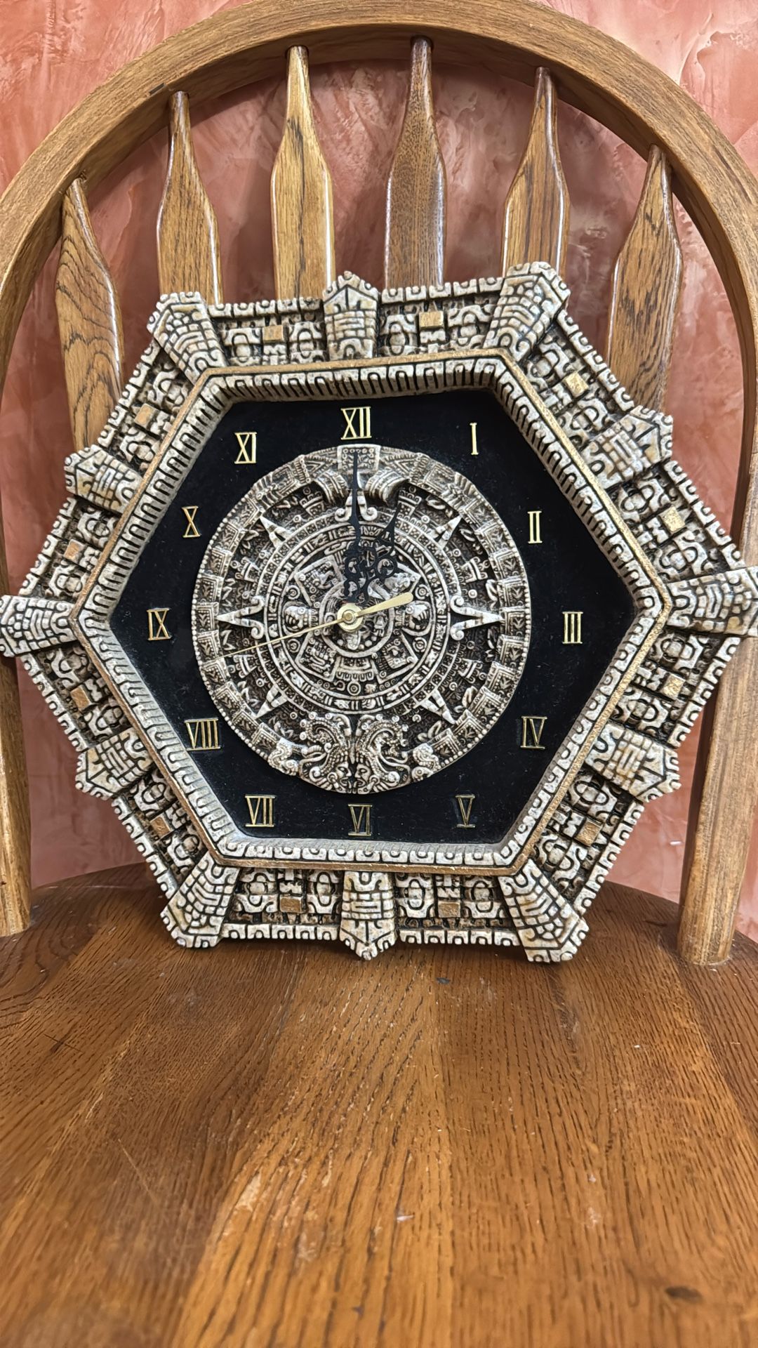 Islamic Wall Clock , Velvet Back Very Detailed Octagon . Very Prettypiece
