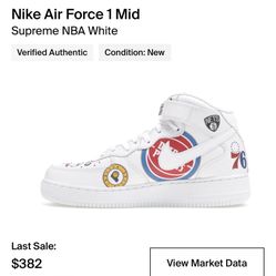 Supreme NBA White Air Force 1 Mid