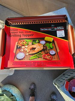 Copper color non- stick grill plate and bean pot