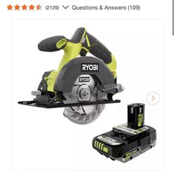 RYOBI ONE+ 18V Cordless 5 1/2 in. Circular Saw with 2.0 Ah Lithium Battery