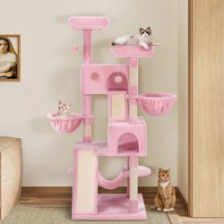 Filey 65.7'' H Carpet Cat Tree Condos and Scratching Posts Included, with Platforms and Hammock