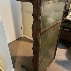 Vintage leather top coffee table