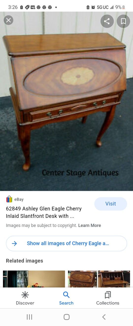 Eagle cherry antique secretary