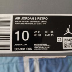 Jordan 8, Retro (AQUA) SIZE 10