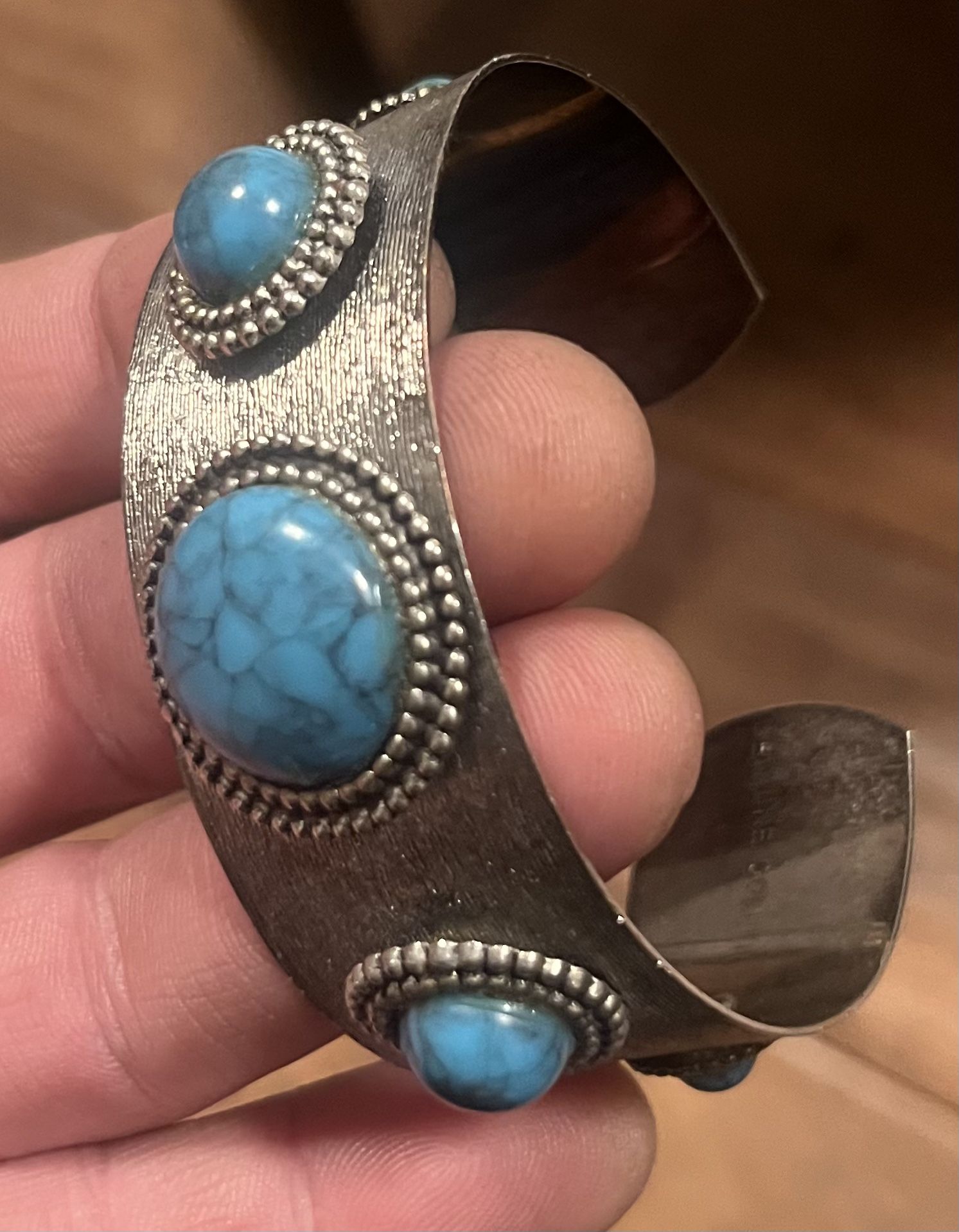 Turquoise Stone Genuine Copper Bracelet 