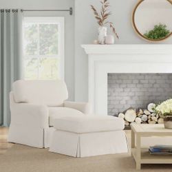 Whitlocke Fabric Slipcover Chair & Ottoman