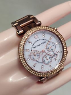 MICHAEL KORS CHRONOGHRAPH Women's 38mm Mother Pearl Dial Rose Tone Gold Mk-5491