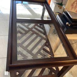 Fancy Wood & Glass Coffee Table