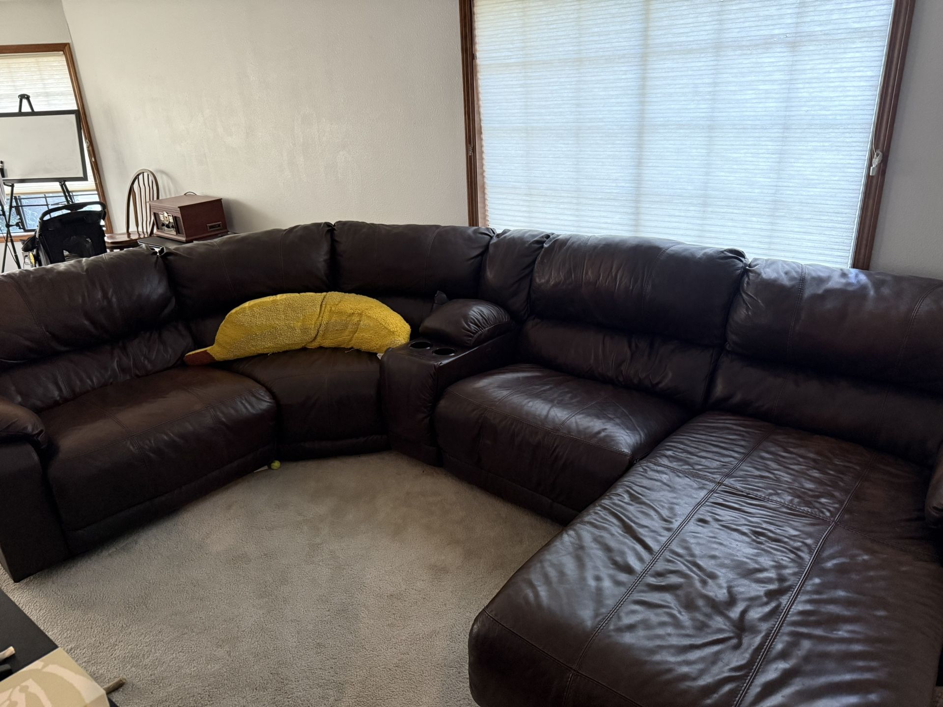 5-piece Sectional Leather Couch- Must Pick Up