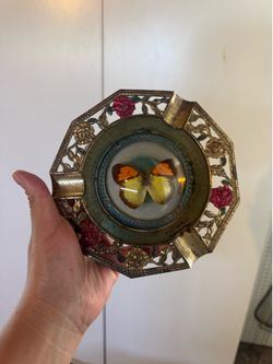 Antique butterfly ashtray