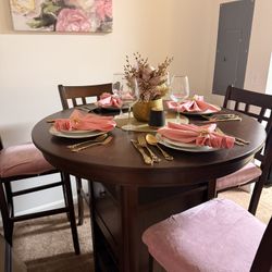 Cherry Oak Dining Table And Chairs Set