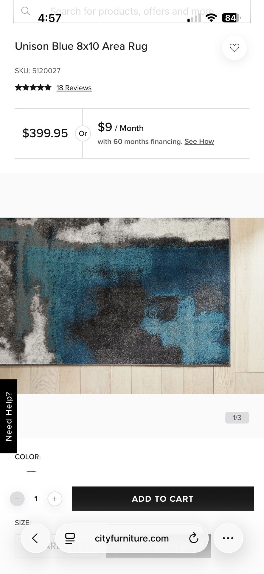 Unison Blue 8x10 Area Rug