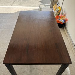 Hardwood Dining Table And 6 Chairs Set