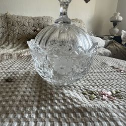 Vintage Crystal Candy Glass Jar