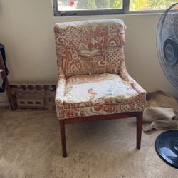2 Matching Mid Century Modern Chairs - Need reupholstering 