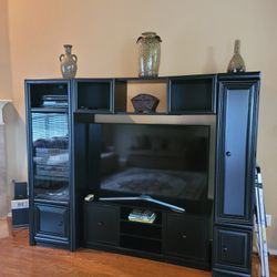 Black Entertainment TV Wall Unit