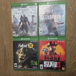 X Box One Games (RED DEAD 2, FALLOUT 76, BATTLEFIELD, ASSASINS CREED VALHALLA)