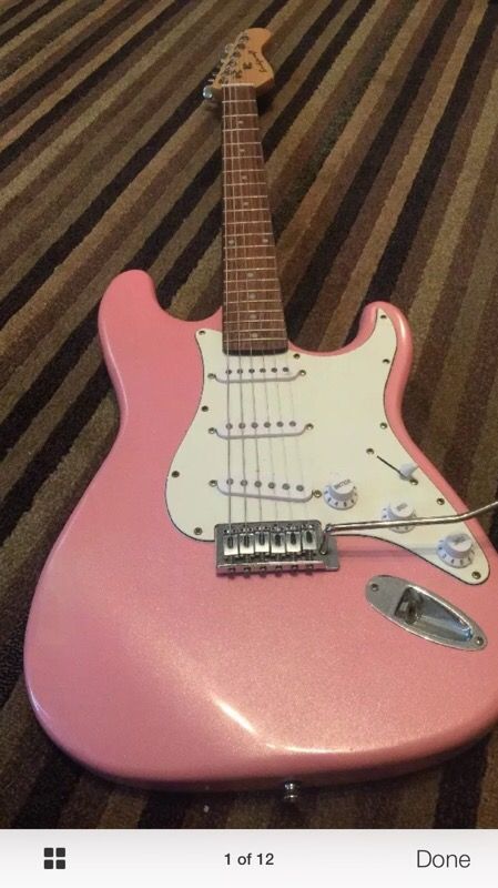 Bridgecraft pink electric guitar
