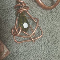 Crystal Copper Wire Wrapped Pendant