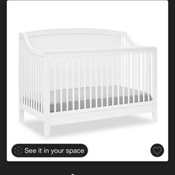 Delta Children Campbell 6-in-1 Convertible Crib- Bianca White