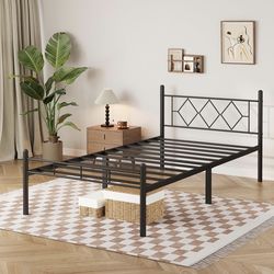 TWIN 14” with headboard and footboard black metal bed frame