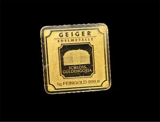 Geiger Edelmetalle 1 Gram Gold Bar .9999 Loose In Plastic Flip