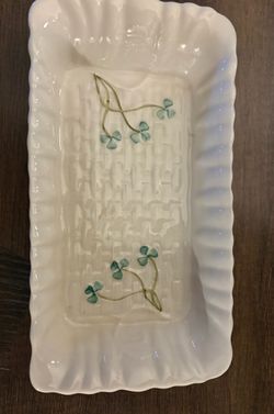 Belleek shamrock tray