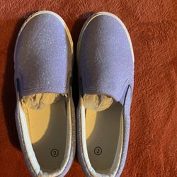 Glitter Canvas Sneakers For Kids Size 2 New