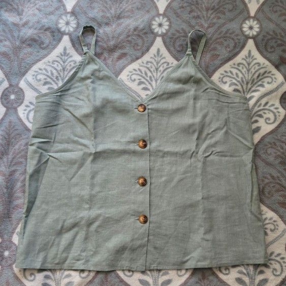 Topshop Light Green Sleeveless Blouse