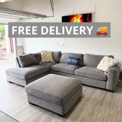 Gray Costco Sectional Couch 🛋️ FREE DELIVERY 🚚 