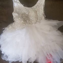 2Bunnies Girl Lace Tutu~NEW w Tags~Back A-Line~ Party Flower Girl Dress~3T