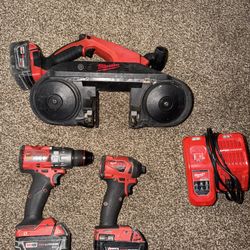 Milwaukee Bandsaw And Impact And Drill