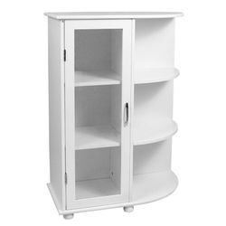 White Corner Cabinet Storage Shelf